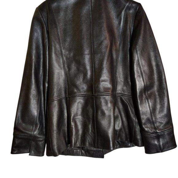 Company Ellen Tracey Leather Jacket, Size Large, Black. - Picture 2 of 2